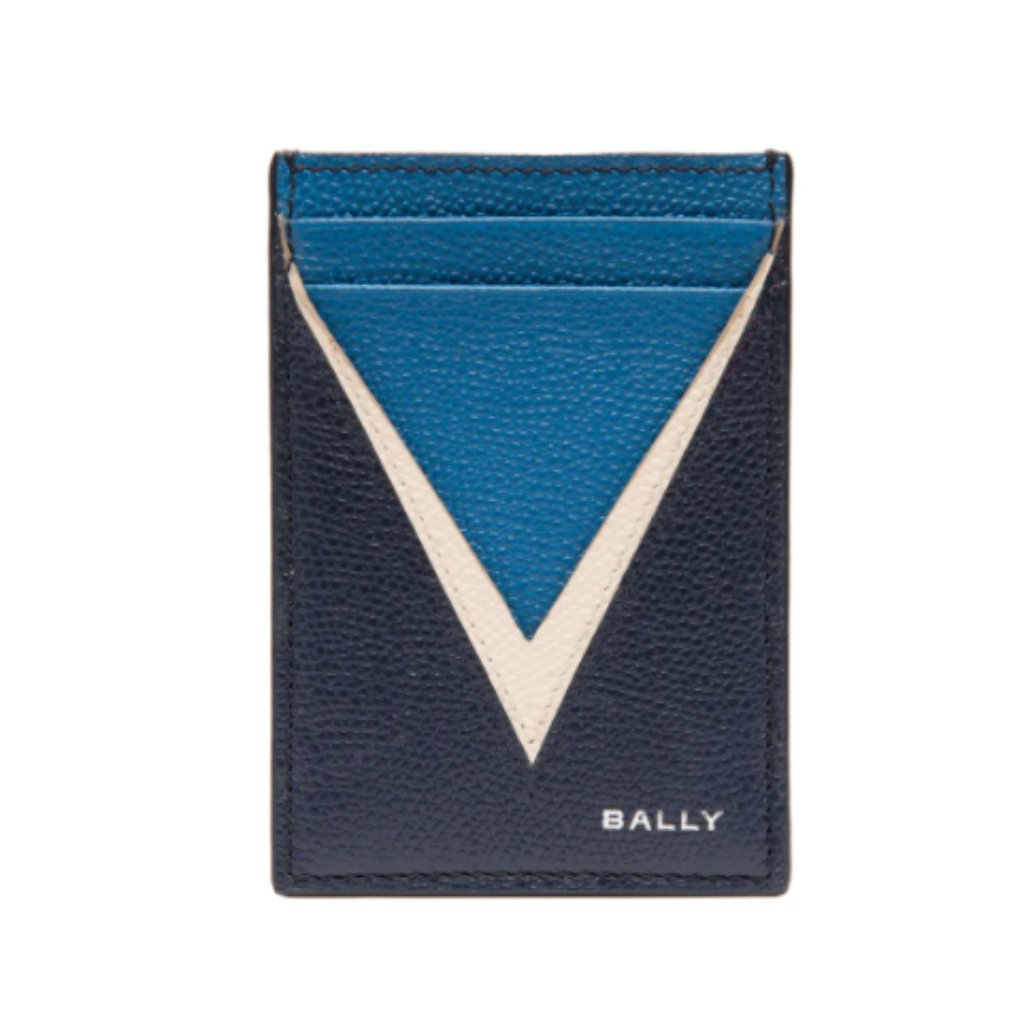 Bally Leather Flag Card Holder  New In Box